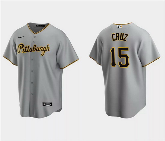 Men Pittsburgh Pirates 15 Oneil Cruz Grey Cool Base Stitched Baseball Jersey