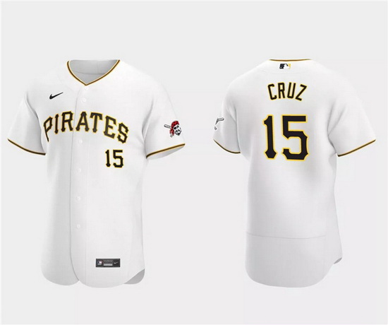 Men Pittsburgh Pirates 15 Oneil Cruz White Flex Base Stitched Baseball Jersey