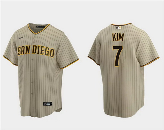 Men San Diego Padres 7 Ha Seong Kim Tan Cool Base Stitched Jersey