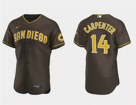 Men San Diego Padres 14 Matt Carpenter Brown Flex Base Stitched Baseball Jersey