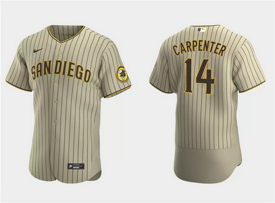 Men San Diego Padres 14 Matt Carpenter Tan Flex Base Stitched Baseball Jersey