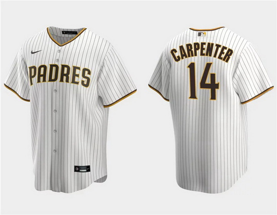 Men San Diego Padres 14 Matt Carpenter White Cool Base Stitched Jersey