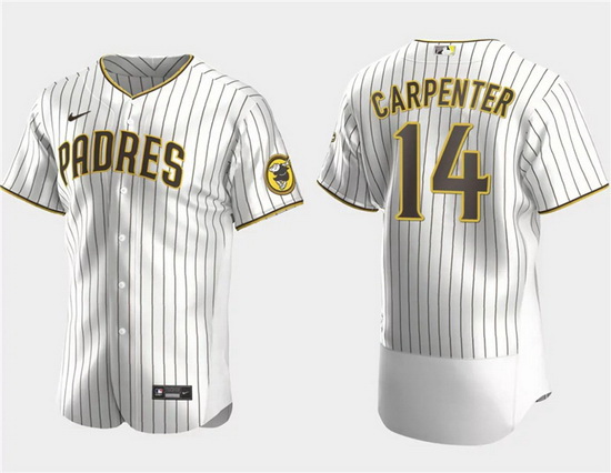 Men San Diego Padres 14 Matt Carpenter White Flex Base Stitched Baseball Jersey