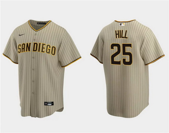 Men San Diego Padres 25 Tim Hill Tan Cool Base Stitched Jersey