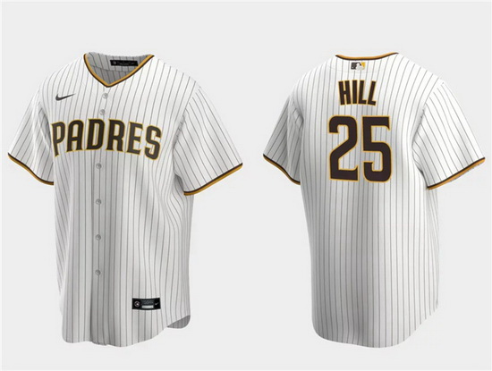 Men San Diego Padres 25 Tim Hill White Cool Base Stitched Jersey