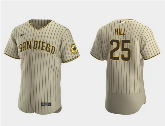 Men San Diego Padres 25 Tim Hill Tan Flex Base Stitched Baseball Jersey