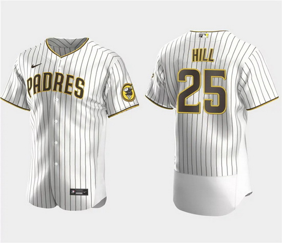 Men San Diego Padres 25 Tim Hill White Flex Base Stitched Baseball Jersey