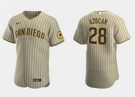 Men San Diego Padres 28 Jos E9 Azocar Tan Flex Base Stitched Baseball Jersey