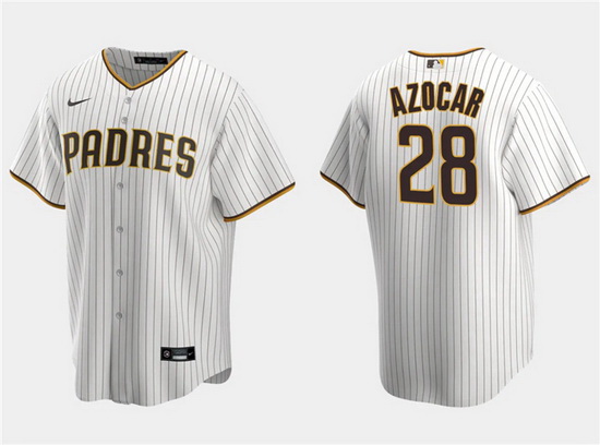 Men San Diego Padres 28 Jos E9 Azocar White Cool Base Stitched Jersey