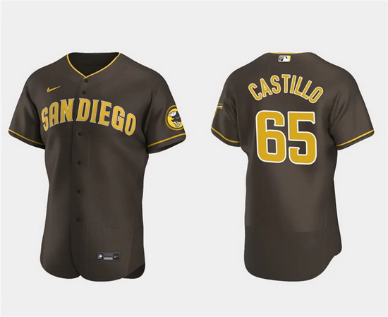 Men San Diego Padres 65 Jos E9 Castillo Brown Flex Base Stitched Baseball Jersey