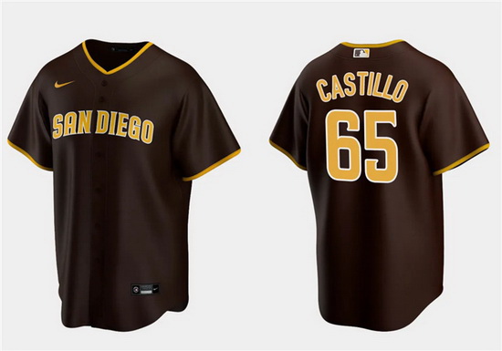 Men San Diego Padres 65 Jos E9 Castillo Brown Cool Base Stitched Jersey