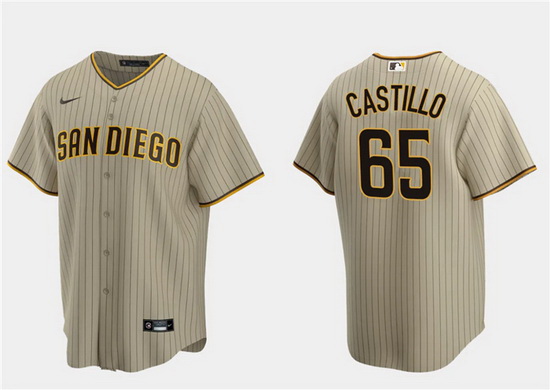 Men San Diego Padres 65 Jos E9 Castillo Tan Cool Base Stitched Jersey