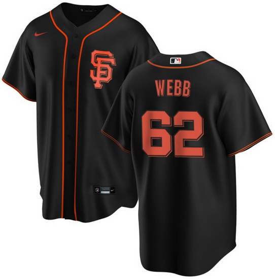 Men San Francisco Giants 62 Logan Webb Black Cool Base Stitched Jersey