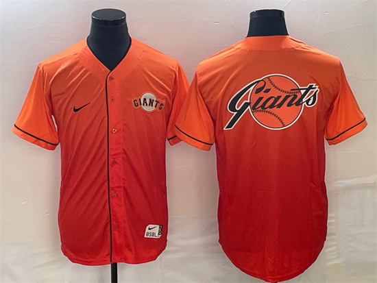 Men San Francisco Giants Orange Team Big Logo Cool Base Stitched Baseball Jersey