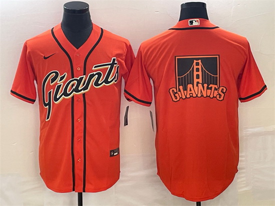 Men San Francisco Giants Orange Team Big Logo Cool Base Stitched Baseball JerseyS