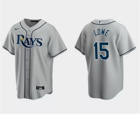 Men Tampa Bay Rays 15 Josh Lowe Gray Cool Base Stitched Baseball Jersey