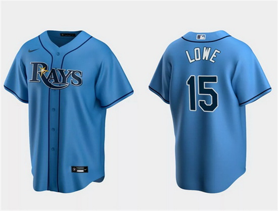 Men Tampa Bay Rays 15 Josh Lowe Light Blue Cool Base Stitched Baseball Jersey