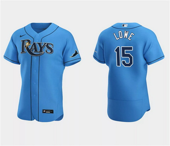 Men Tampa Bay Rays 15 Josh Lowe Light Blue Flex Base Stitched Jersey