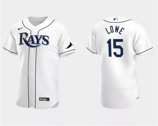 Men Tampa Bay Rays 15 Josh Lowe White Flex Base Stitched Jersey