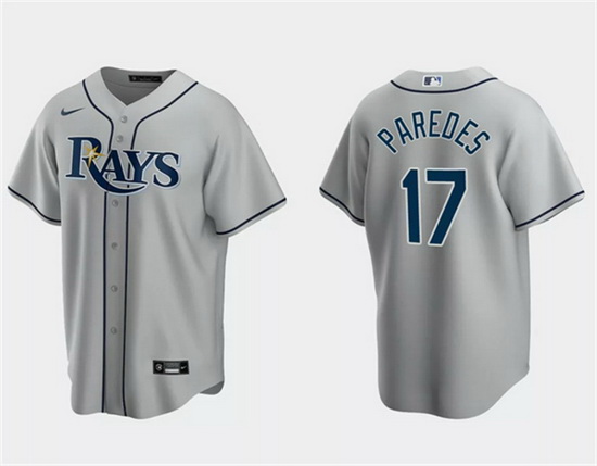 Men Tampa Bay Rays 17 Isaac Paredes Gray Cool Base Stitched Baseball Jersey