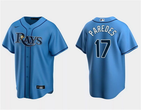 Men Tampa Bay Rays 17 Isaac Paredes Light Blue Cool Base Stitched Baseball Jersey