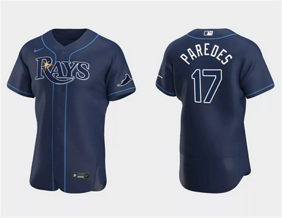 Men Tampa Bay Rays 17 Isaac Paredes White Flex Base Stitched Baseball JerseyS