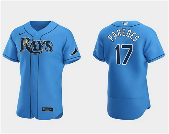 Men Tampa Bay Rays 17 Isaac Paredes Light Blue Flex Base Stitched Baseball Jersey