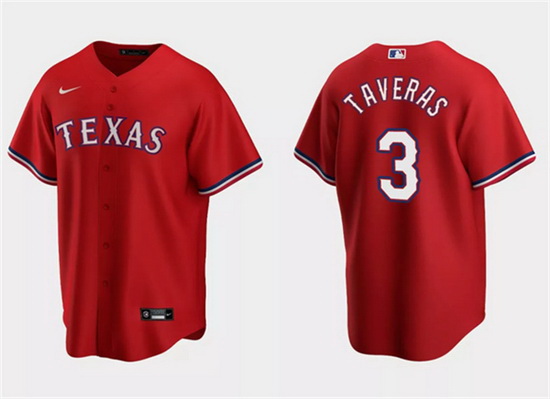 Men Texas Rangers 3 Leody Taveras Red Cool Base Stitched Basebal