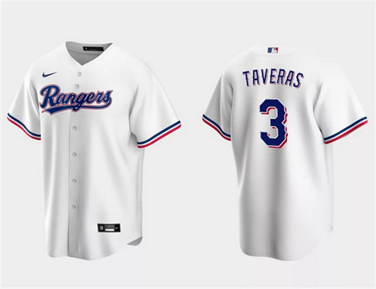 Men Texas Rangers 3 Leody Taveras White Cool Base Stitched Baseball Jersey