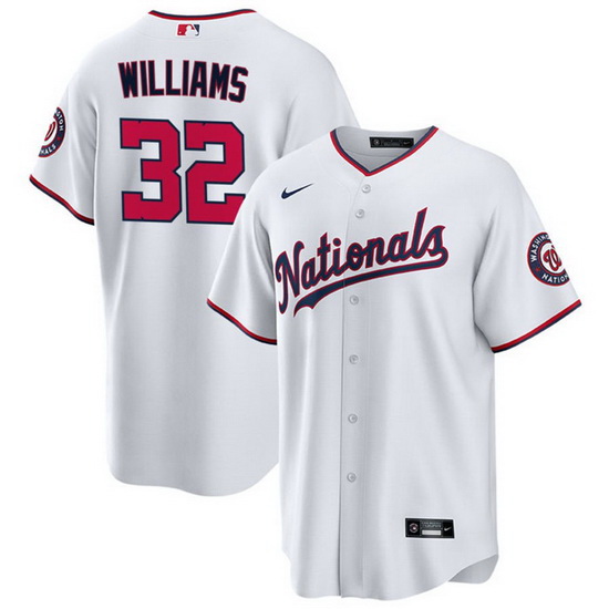 Men Washington Nationals 32 Trevor Williams White Cool Base Stit