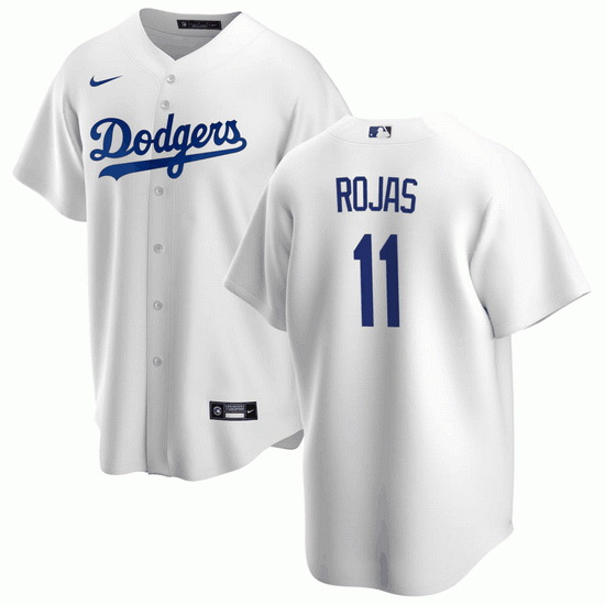 Men Los Angeles Dodgers 11 Miguel Rojas Vargas White Cool Base S