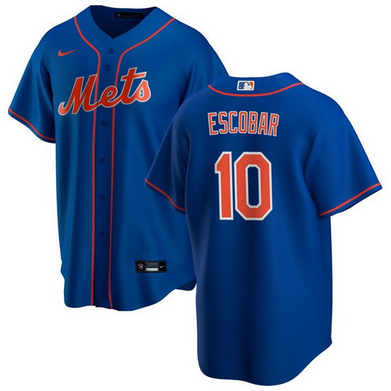 Men New York Mets 10 Eduardo Escobar Royal Cool Base Stitched Je