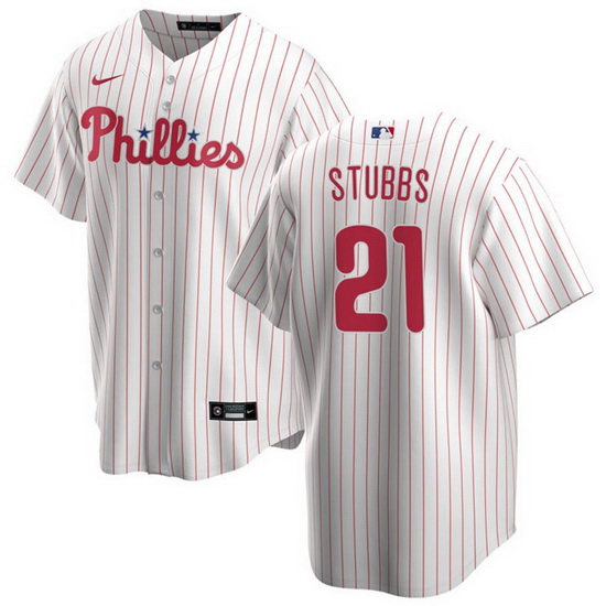 Men Philadelphia Phillies 21 Garrett Stubbs White Cool Base Stitched Baseball Jersey