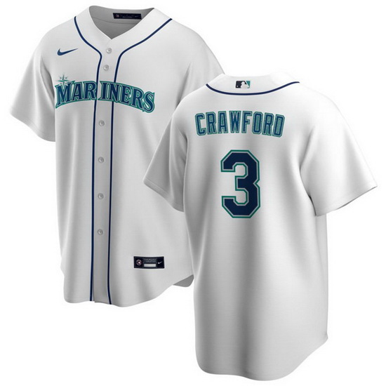 Men Seattle Mariners 3 J P  Crawford White Cool Base Stitched Je