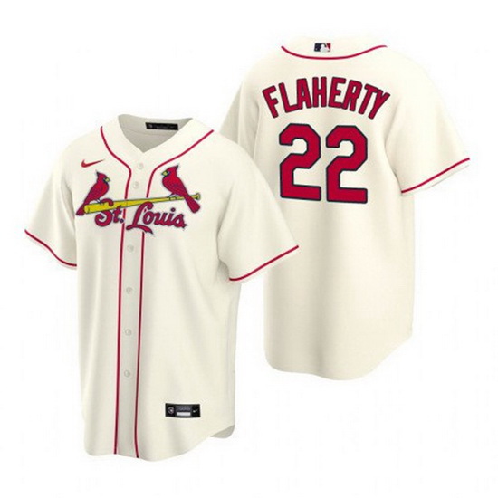 Men St  Louis Cardinals 22 Jack Flaherty Cream Cool Base Stitche