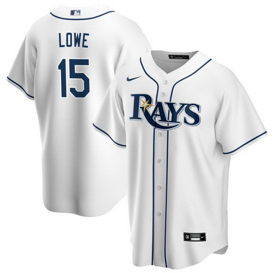 Men Tampa Bay Rays 15 Josh Lowe White Cool Base Stitched Baseball Jersey