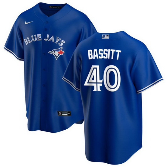 Men Toronto Blue Jays 40 Chris Bassitt Royal Cool Base Stitched Jersey