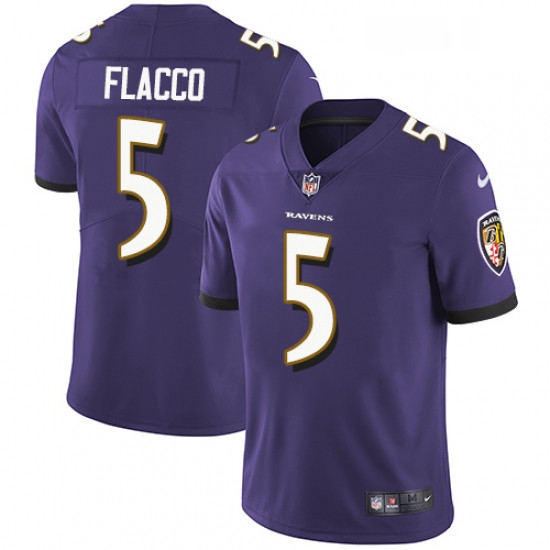 Youth Nike Baltimore Ravens 5 Joe Flacco Purple Team Color Vapor Untouchable Limited Player NFL Jers