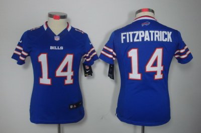 Women Nike Buffalo Bills 14# Ryan Fitzpatrick Blue Color Limited Jerseys