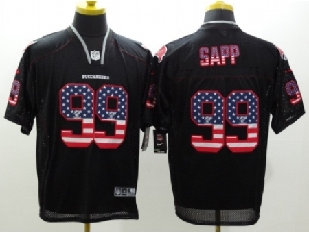 Nike Tampa Bay Buccaneers 99 Warren Sapp Black Elite USA Flag Fashion NFL Jersey