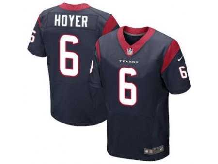 Nike Houston Texans 6 Brian Hoyer Blue Elite NFL Jersey