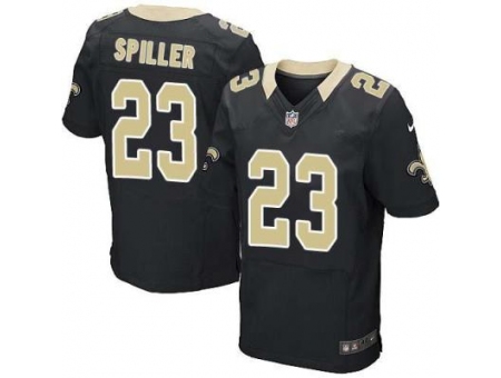 Nike New Orleans Saints 23 C.J. Spiller Black Elite NFL Jersey