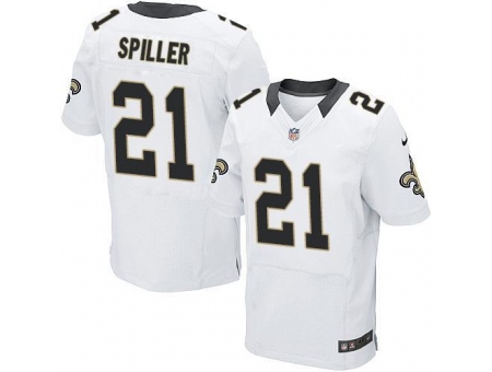 Nike New Orleans Saints 21 C.J. Spiller White Elite NFL Jersey