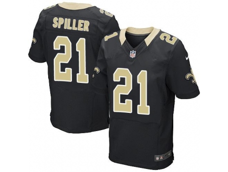 Nike New Orleans Saints 21 C.J. Spiller Black Elite NFL Jersey