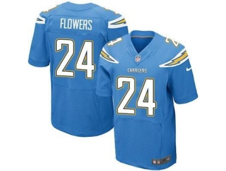 Nike San Diego Chargers 24 Brandon Flowers Light Blue Elite NFL Jersey