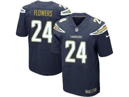 Nike San Diego Chargers 24 Brandon Flowers Dark Blue Elite NFL Jersey