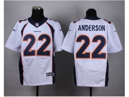 Nike Denver Broncos 22 C.J. Anderson white Elite NFL Jersey