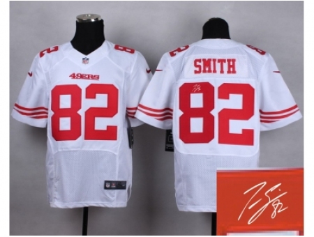 Nike San Francisco 49ers 82 Torrey Smith white Elite Signature Jerseys