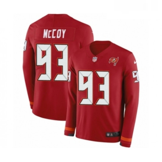 Mens Nike Tampa Bay Buccaneers 93 Gerald McCoy Limited Red Therma Long Sleeve NFL Jersey