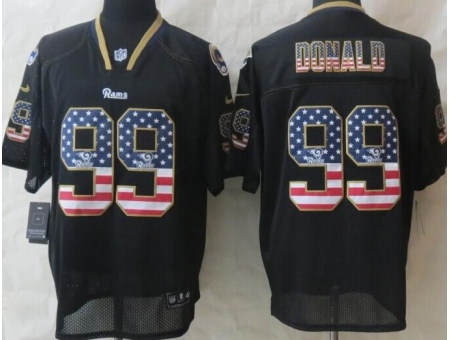 Nike St. Louis Rams 99 Aaron Donald Black Elite USA Flag Fashion NFL Jersey